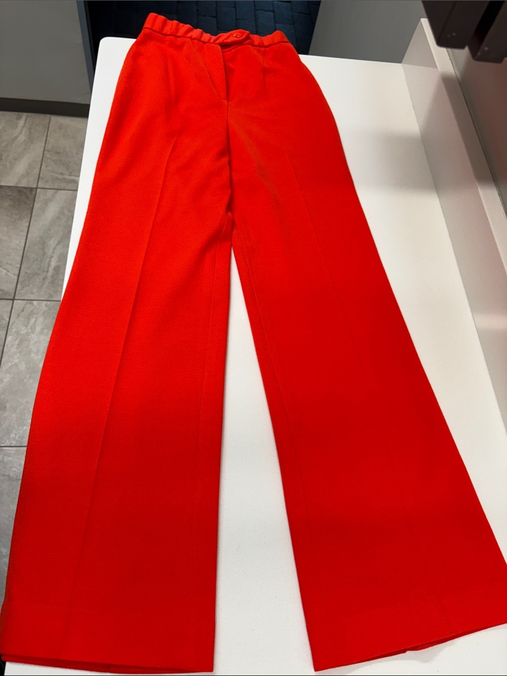 Wide Leg High-Rise Pants in Bright Red